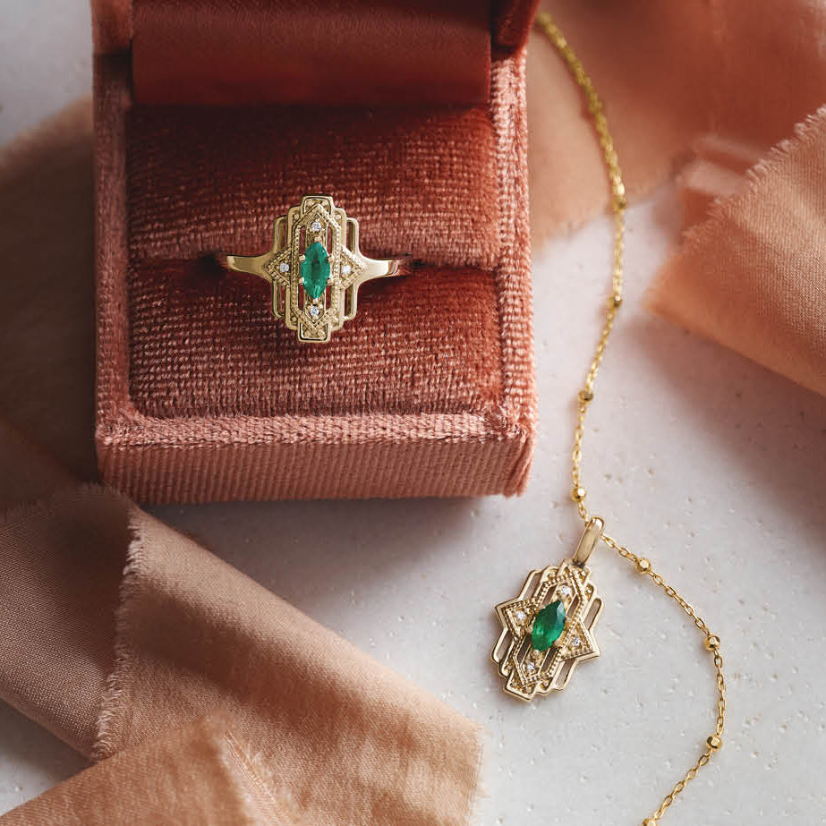 Gold Ring and Necklace Design