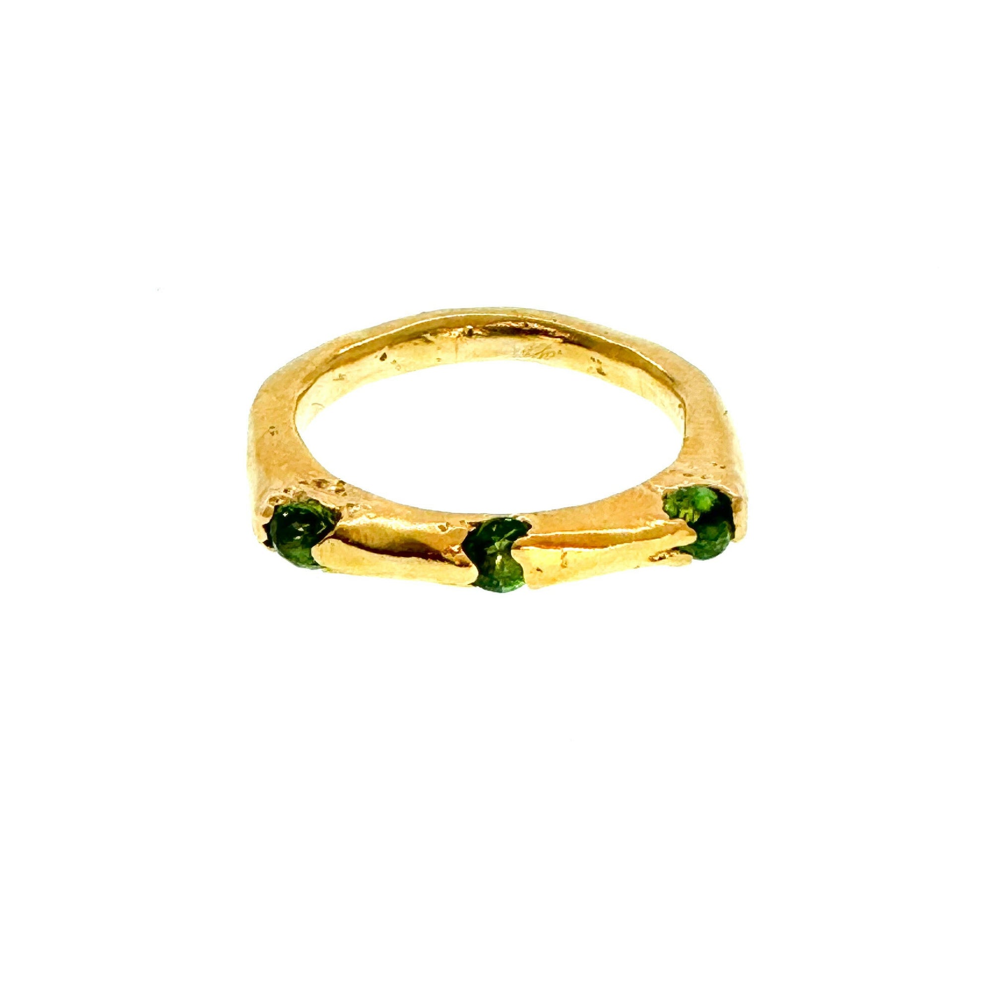 Made-To-Order Silver or Gold Overlay Slice Ring with Nano Gems.