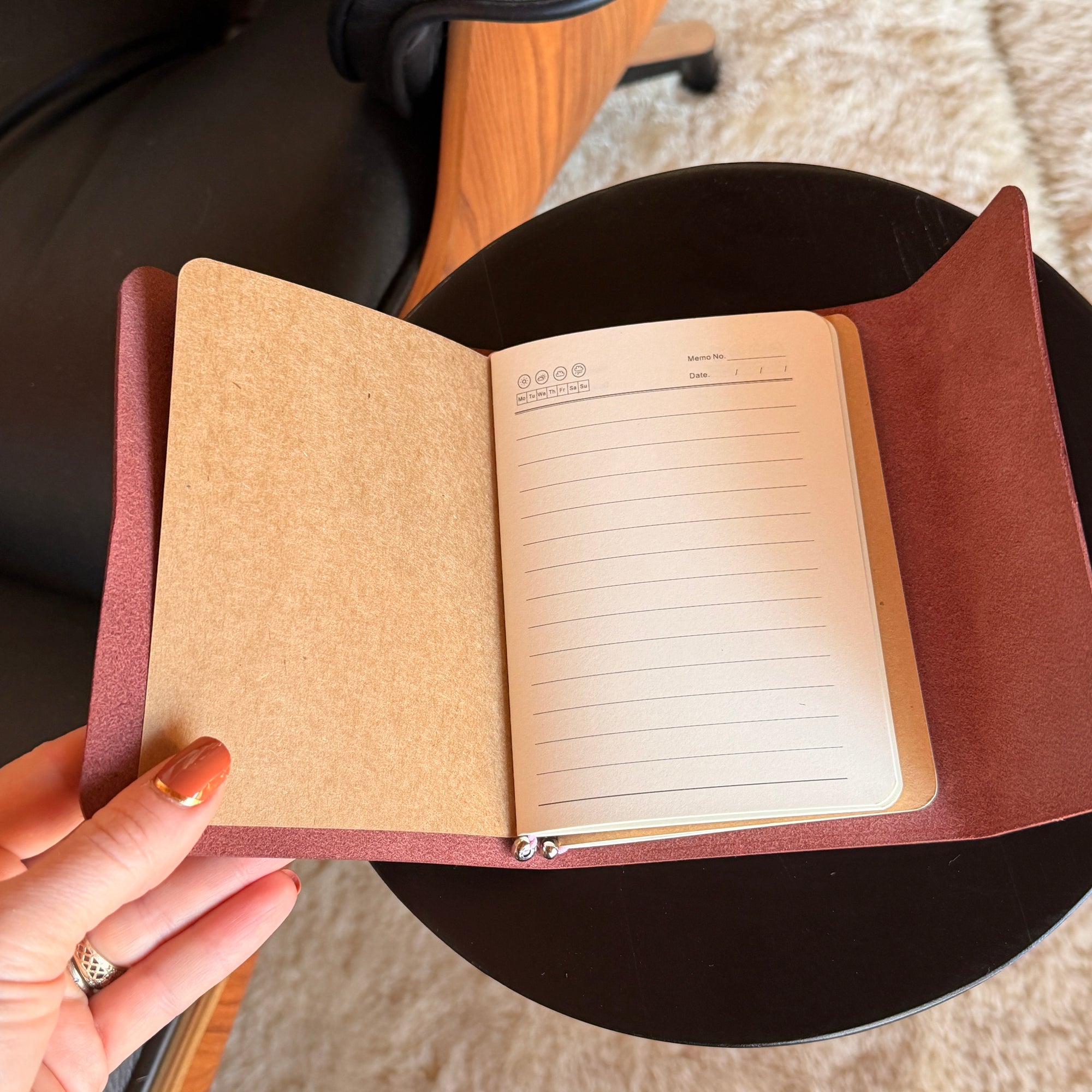 The Traveler - A6 Tri-Fold Premium Leather Journal with Monogram