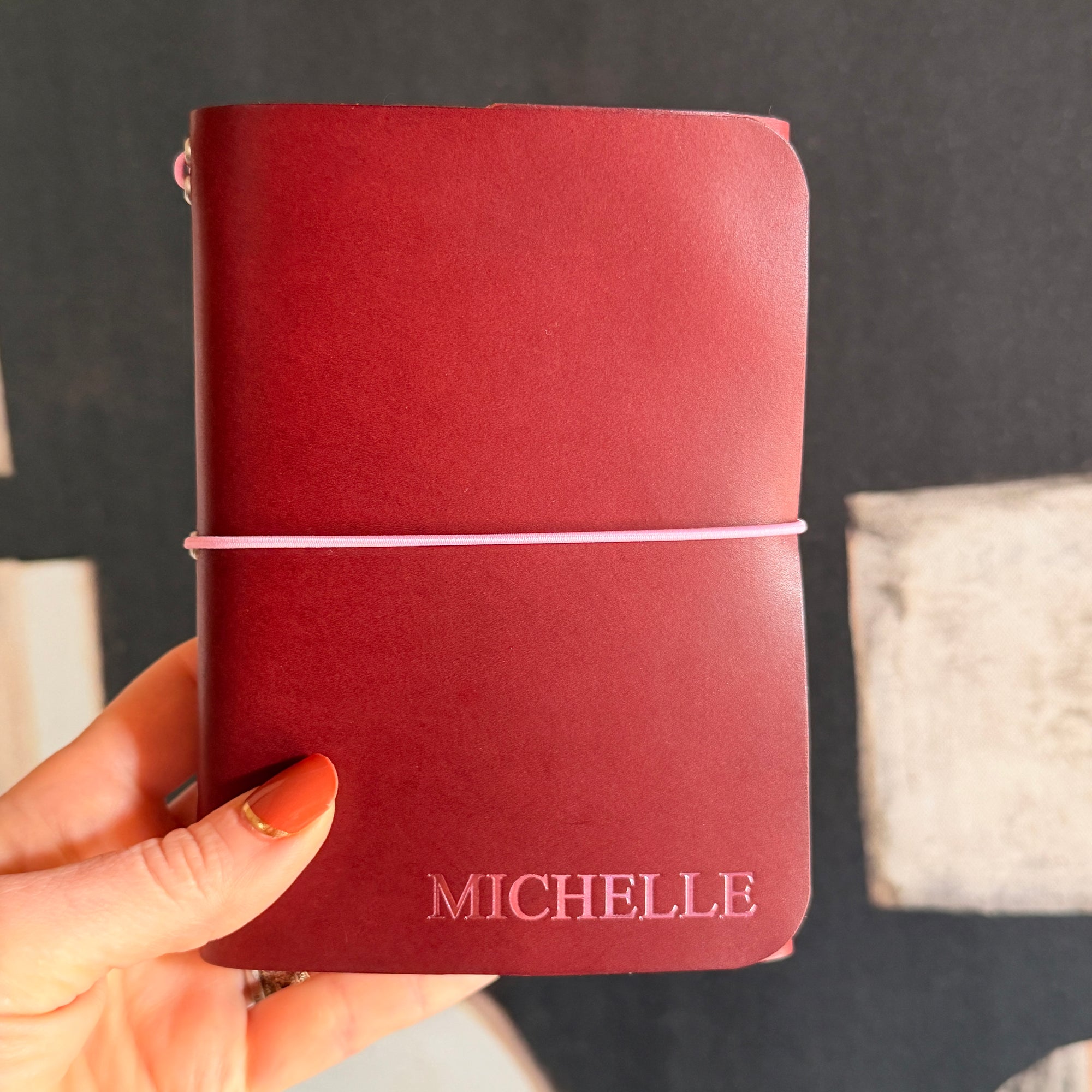 The Traveler - A6 Tri-Fold Premium Leather Journal with Monogram
