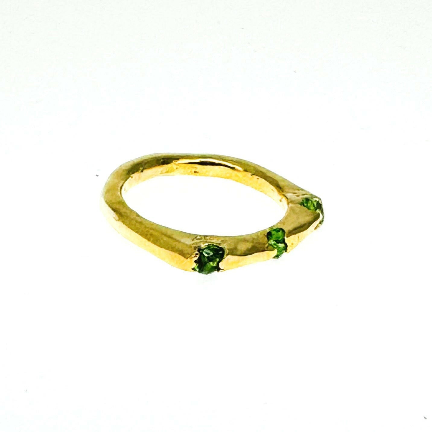 Made-To-Order Silver or Gold Overlay Slice Ring with Nano Gems.