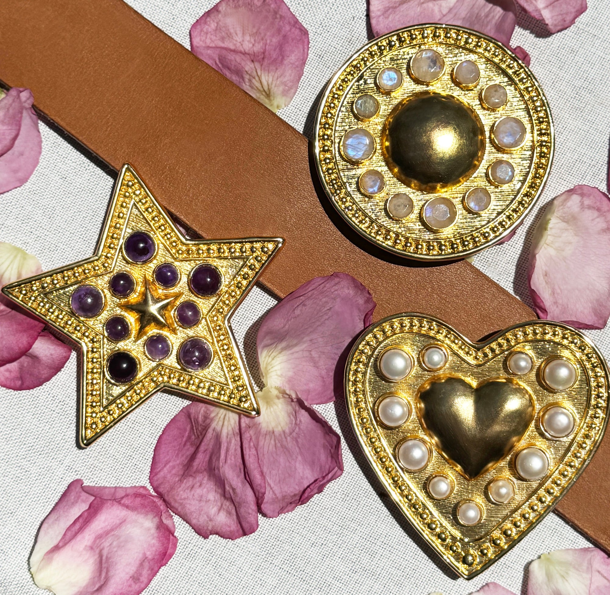 Custom Gemstone Icon Collection Buckle + Artisan Leather Belt