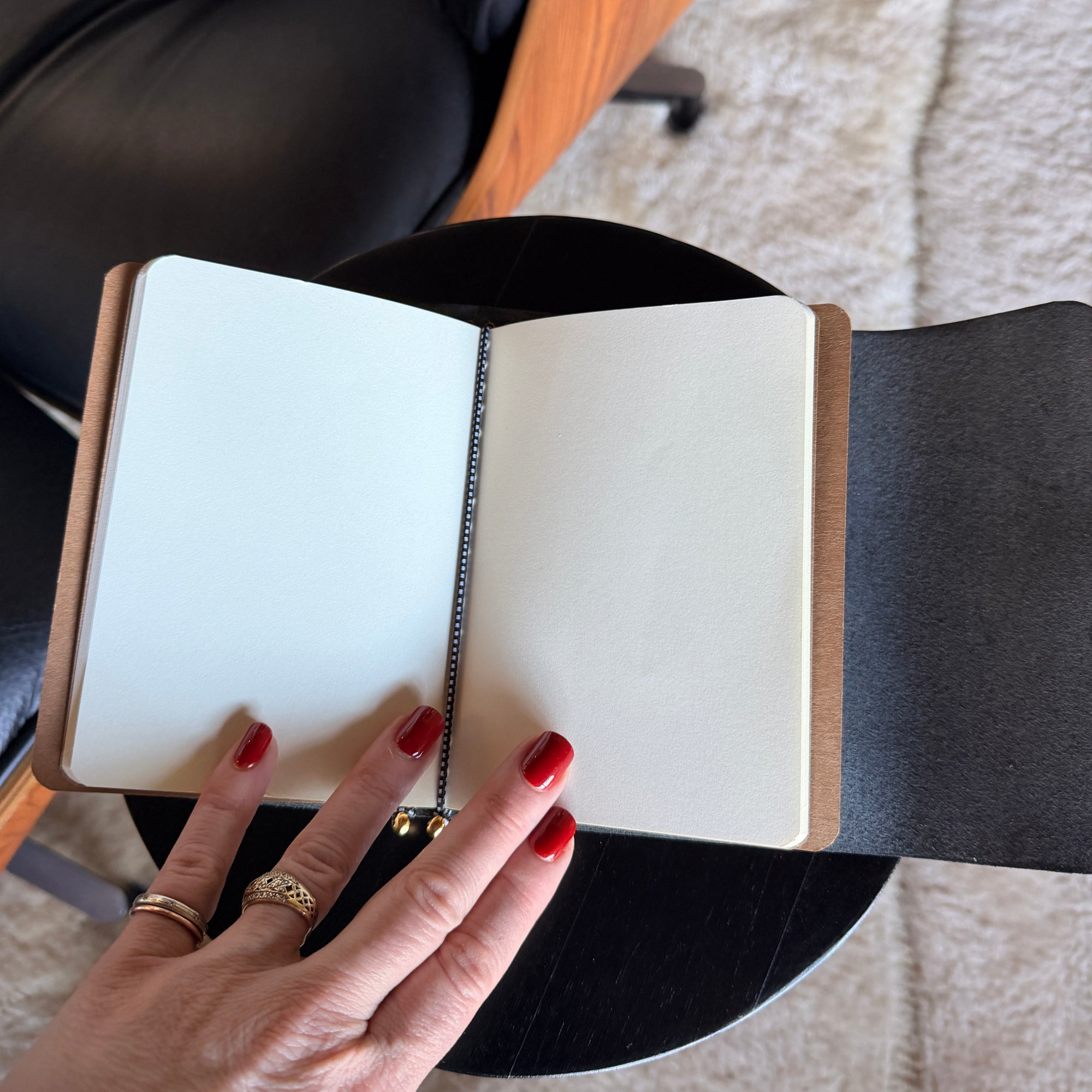 The Traveler - A6 Tri-Fold Premium Leather Journal with Monogram