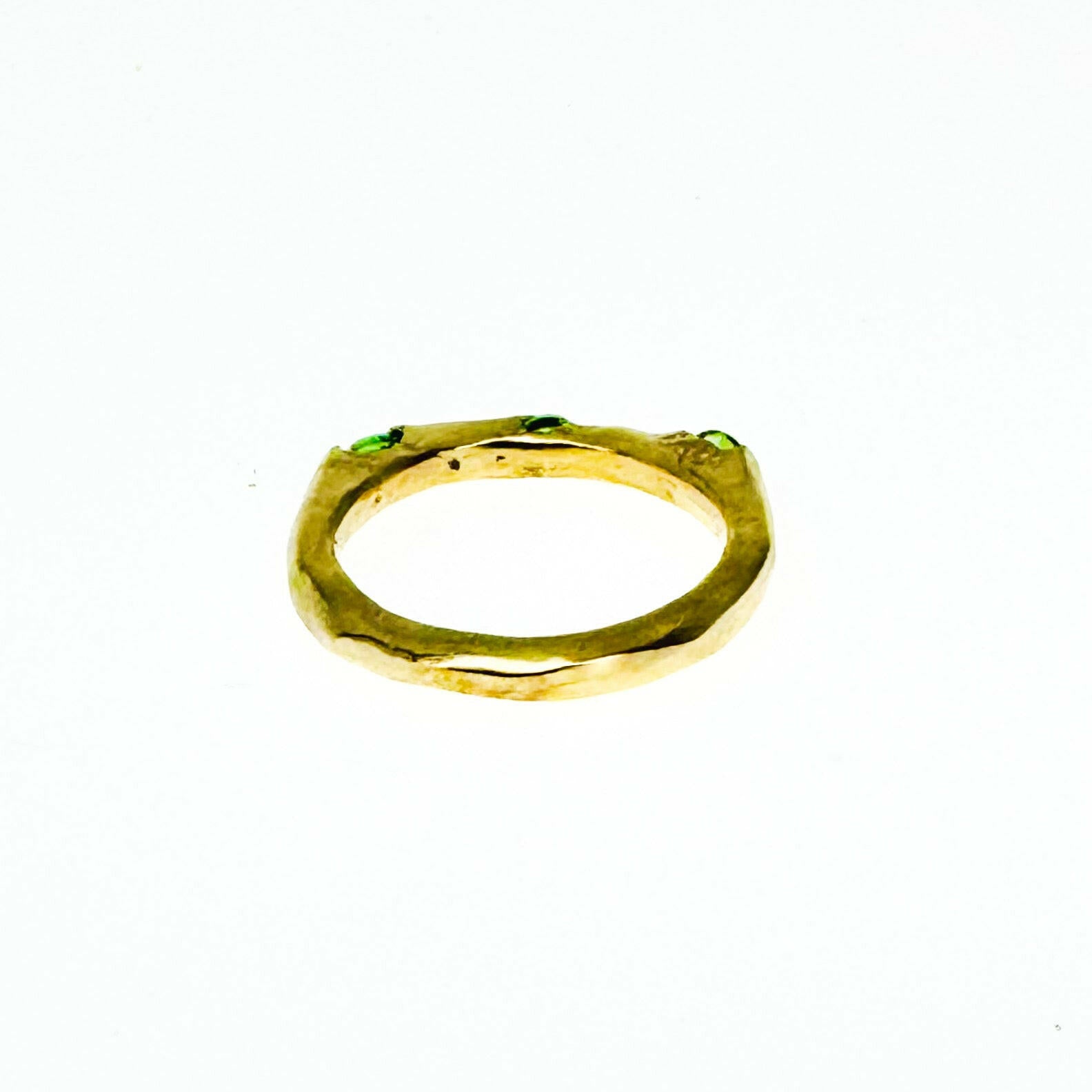 Made-To-Order Silver or Gold Overlay Slice Ring with Nano Gems.