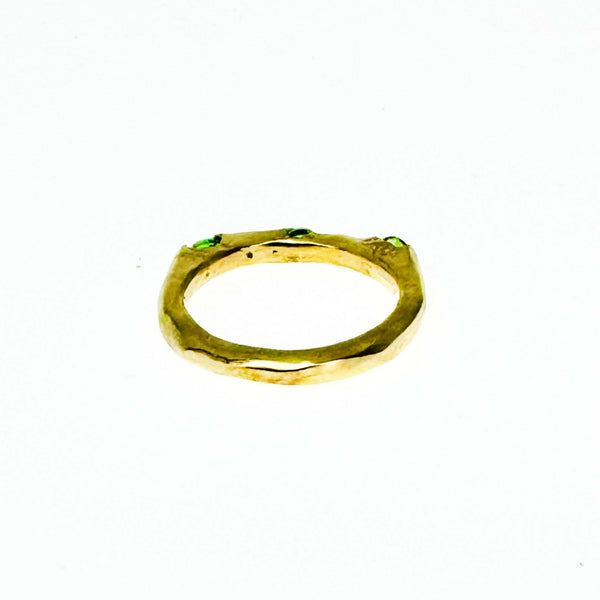 Made-To-Order Silver or Gold Overlay Slice Ring with Nano Gems.