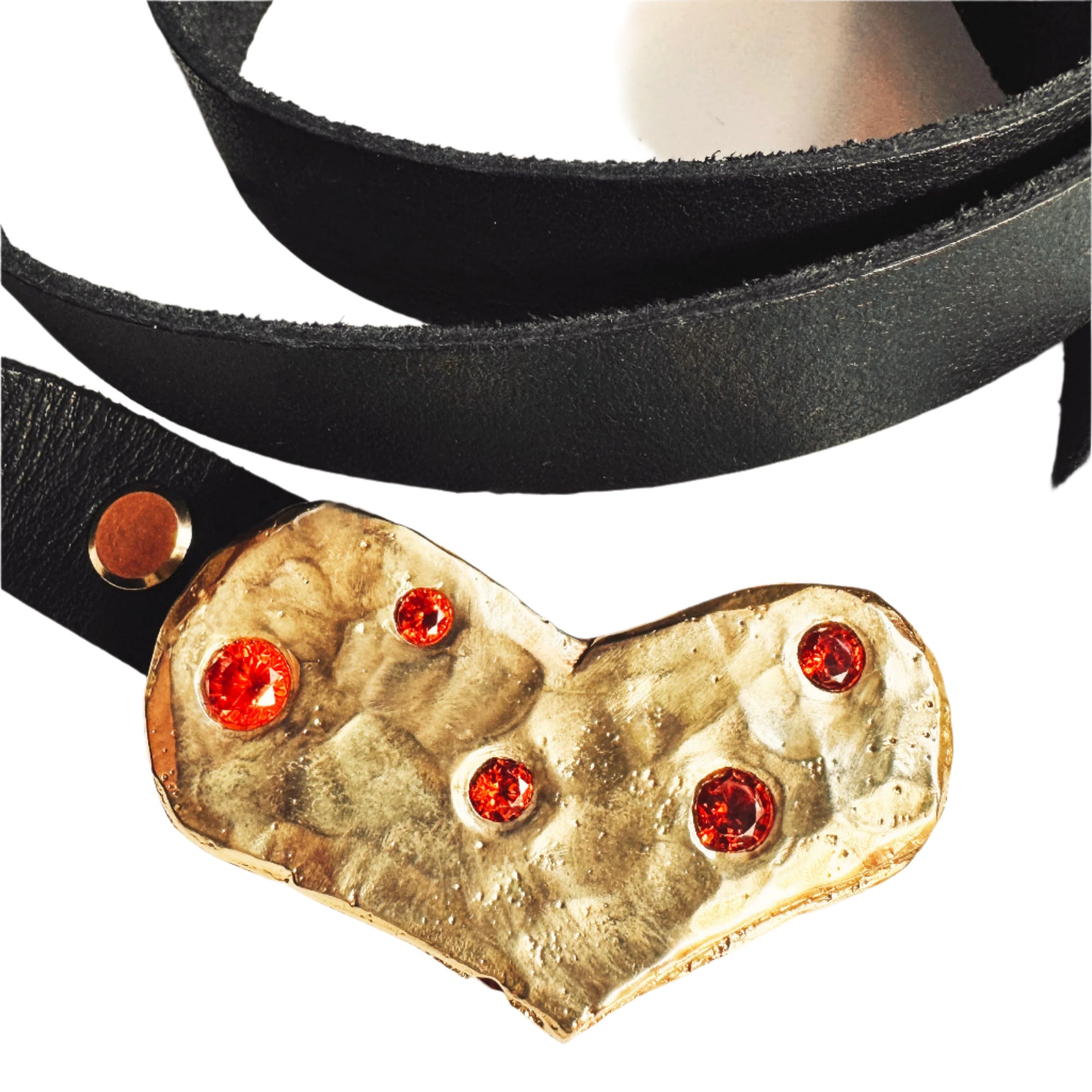 Cast Heart Belt Buckle with Gems