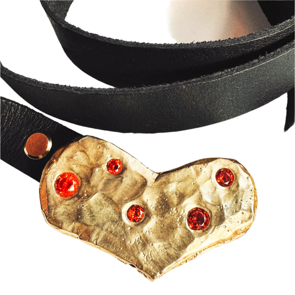 Cast Heart Belt Buckle with Gems