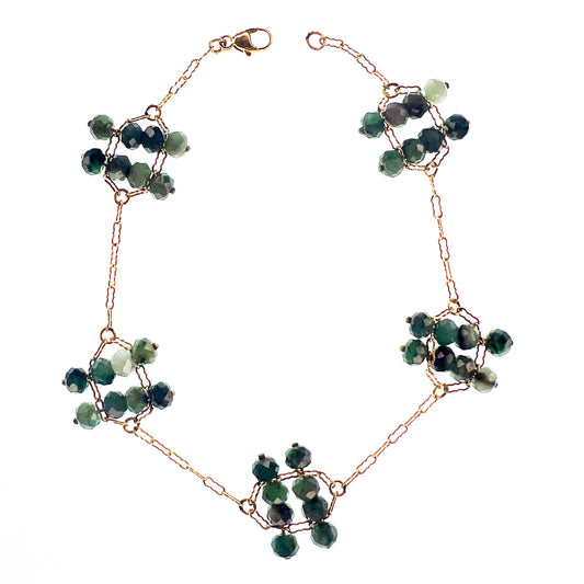 Gemstone Stacker Bracelet - Emerald + 14K Yellow Gold