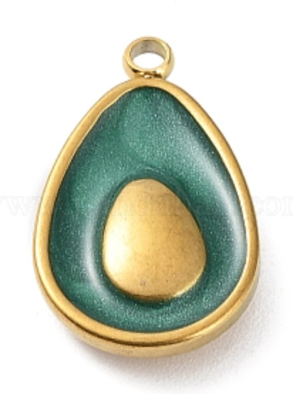 Gold Enamel Avocado Charm