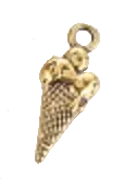 Gold ice cream cone charm