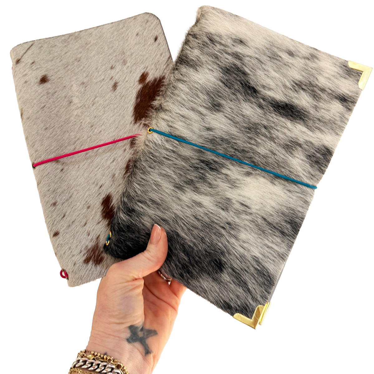 One-of-One Premium Hair-On Hide A5 Bi-Fold Journals