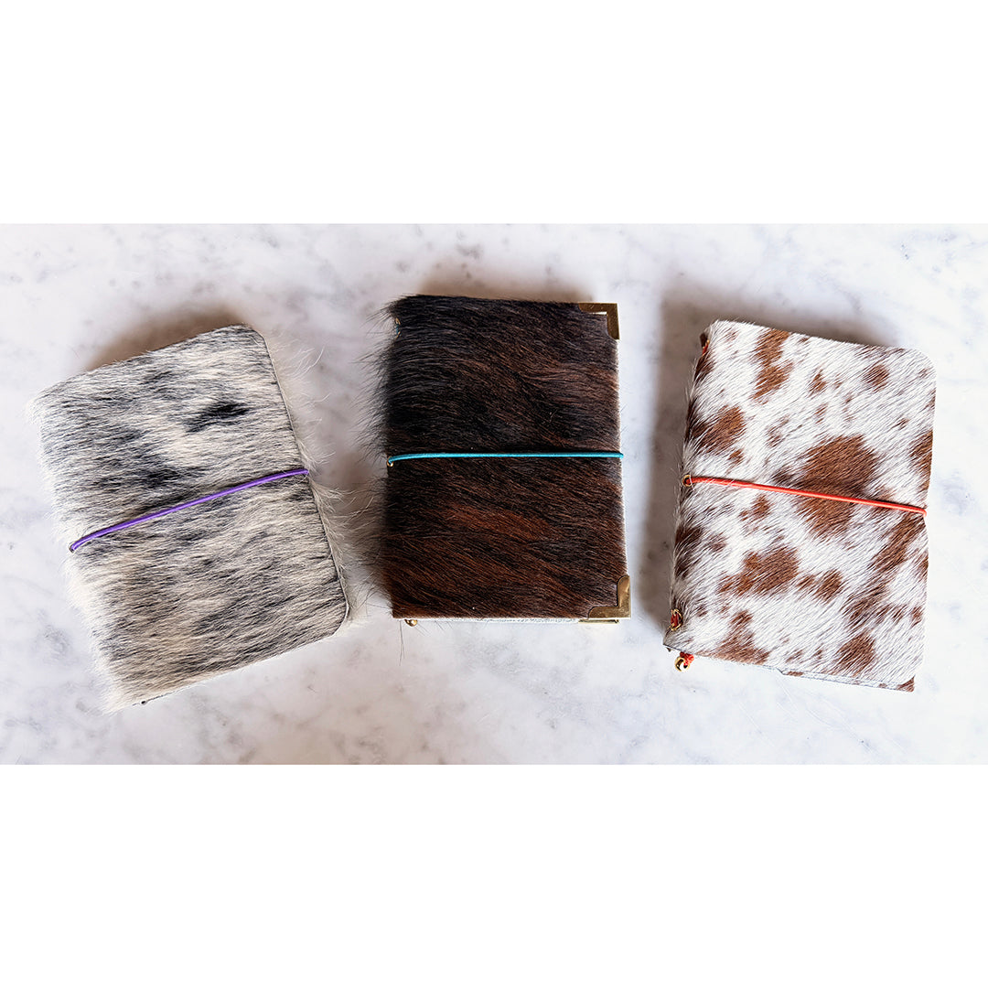 One-of-One Premium Hair-On Hide A6 Tri-Fold/Bi-Fold Journals