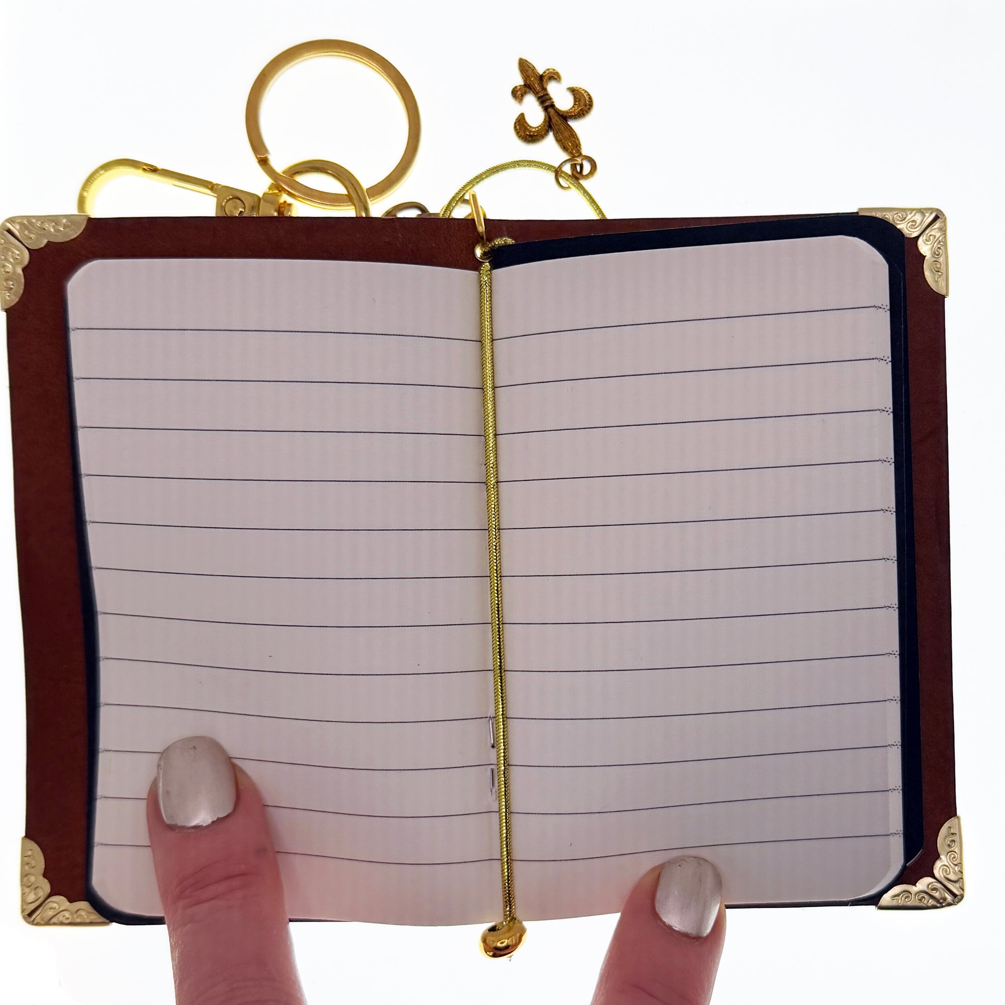 Le Bag Charm -  Fleur De Lis Foil Embossed Pattern (Pocket) Journal