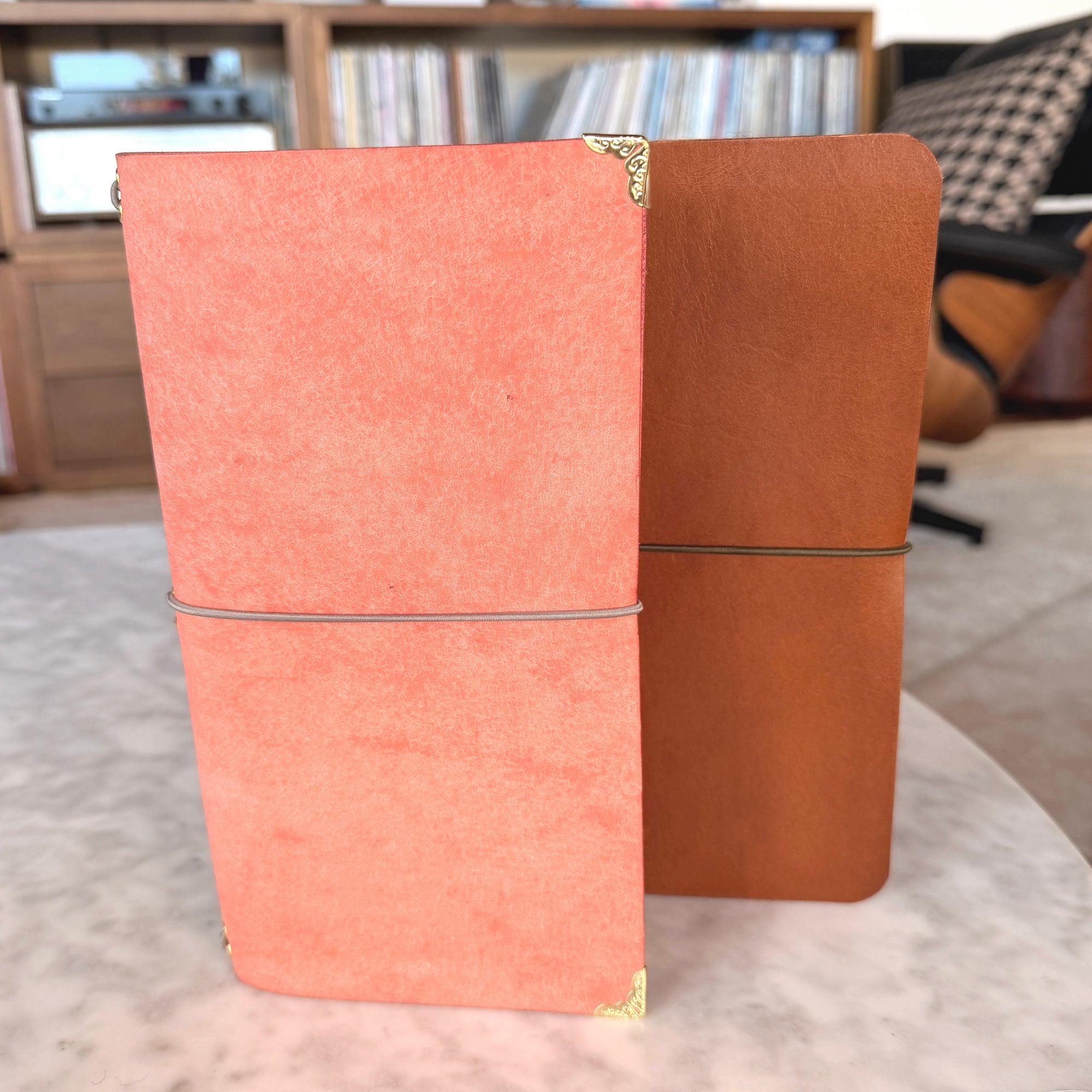 The Planner - Tall Slim Bi-Fold Premium Leather Weekly Planner Journal with Monogram