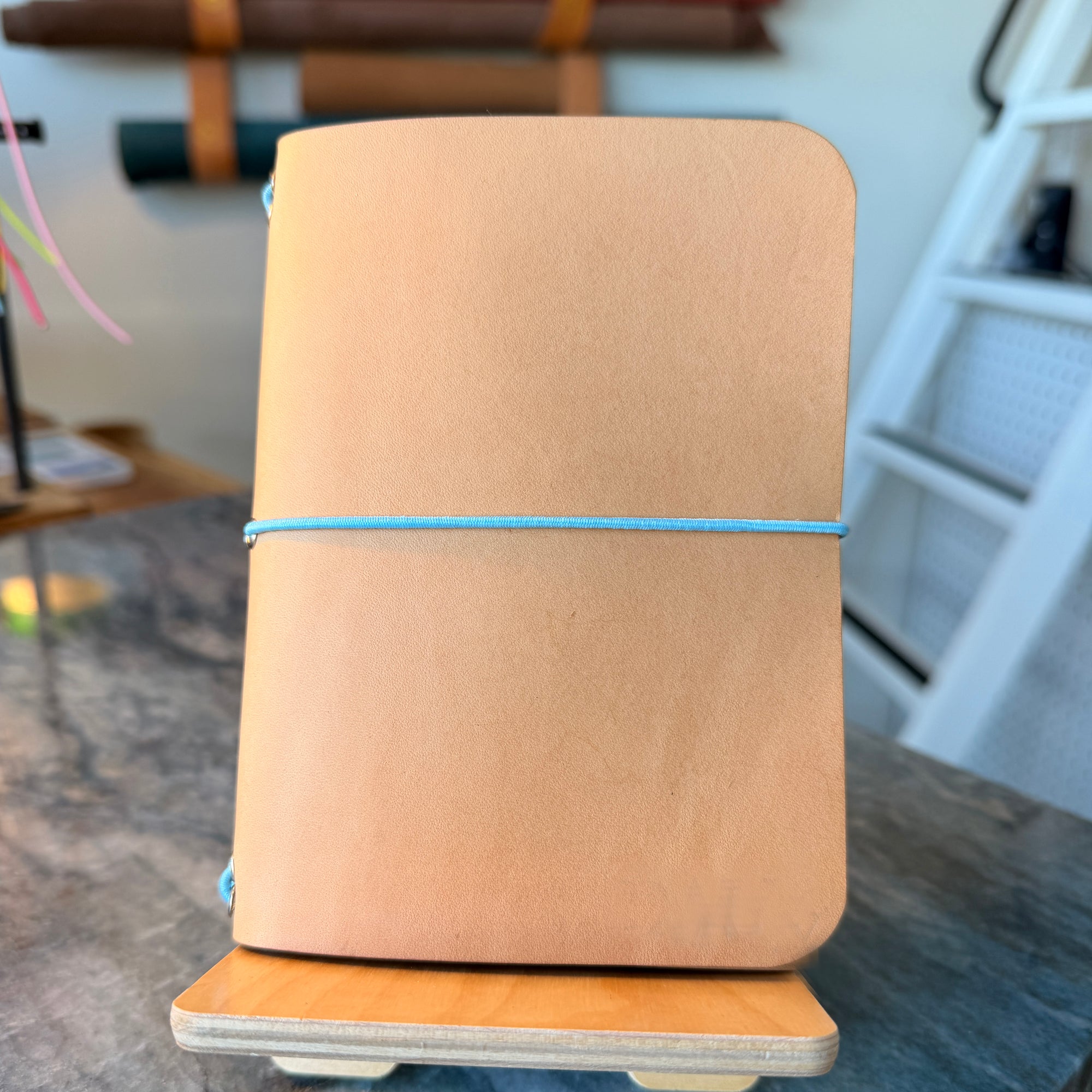 Custom A6 Bi-Fold Premium Leather Journal with Monogram