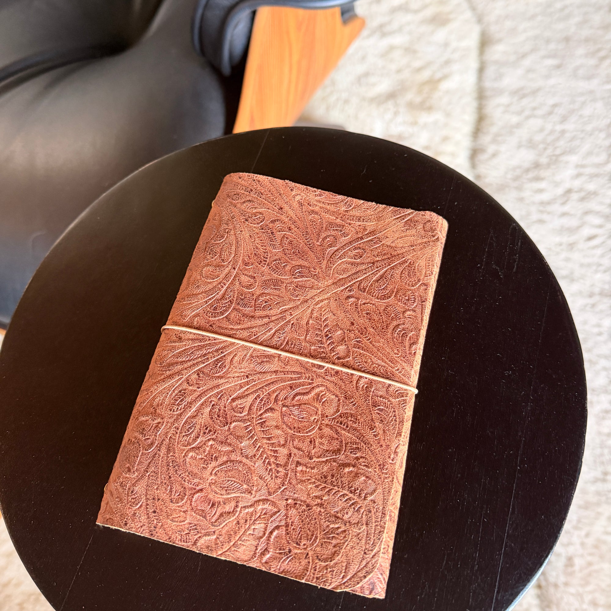 Heart's Desire - Handcrafted Embossed Leather Journal/Passport Holder - A6