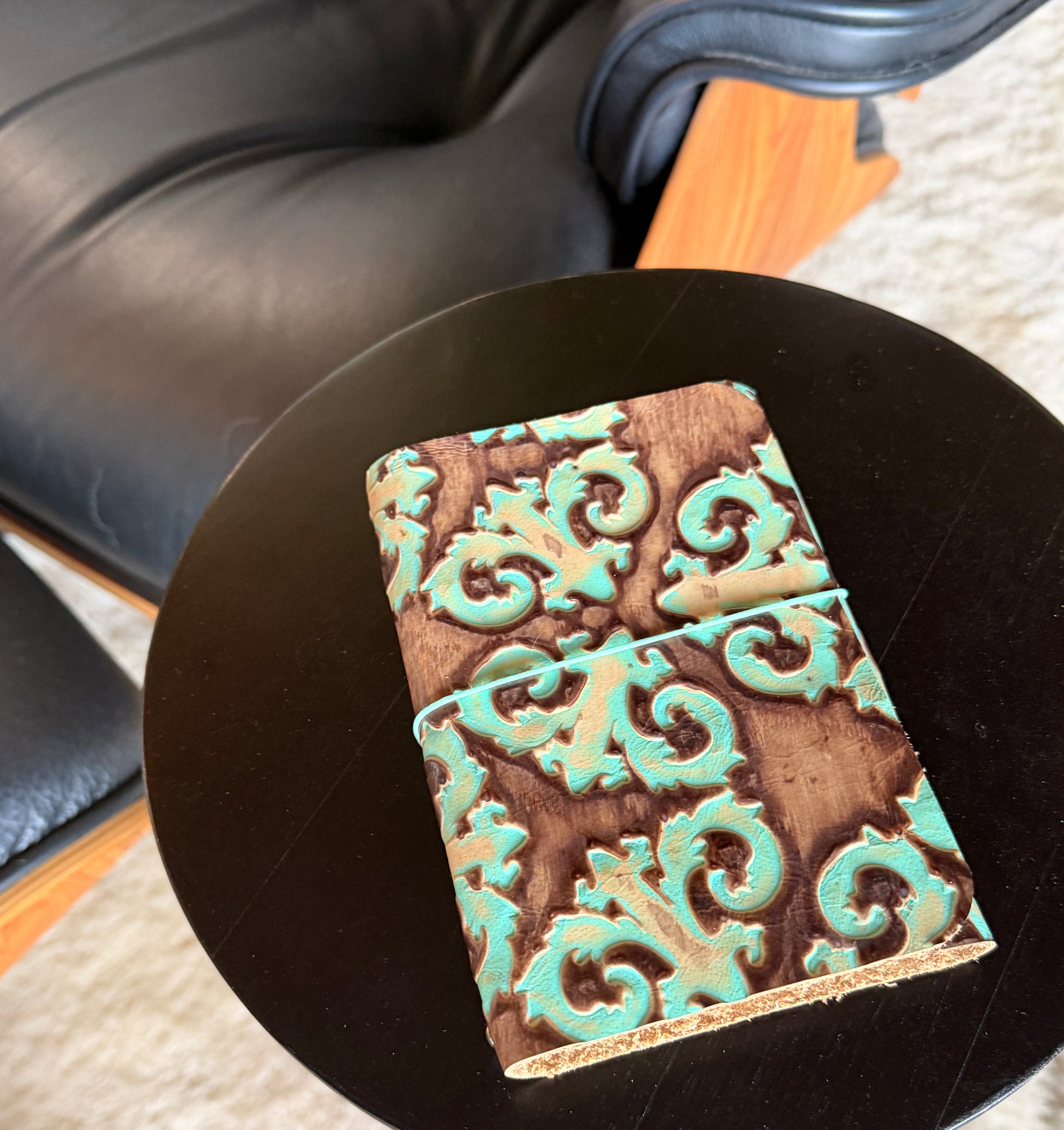 Heart's Desire - Handcrafted Embossed Leather Journal/Passport Holder - A6