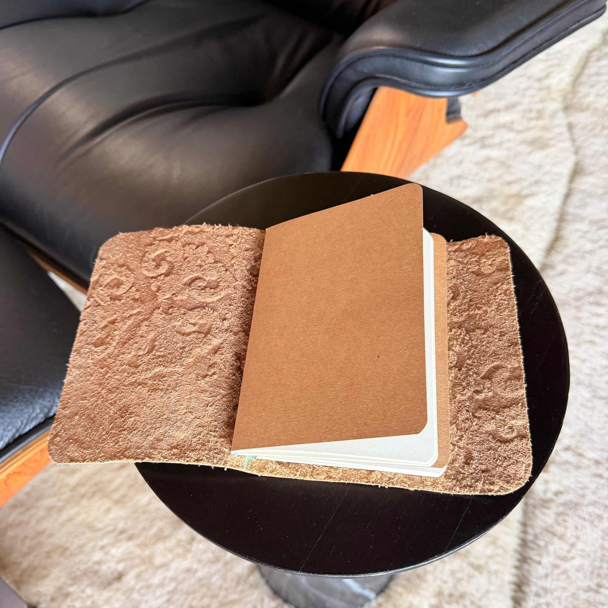 Heart's Desire - Handcrafted Embossed Leather Journal/Passport Holder - A6