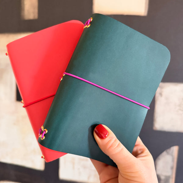 The Stinson - Handcrafted Italian Leather Traveler's Journals - (Size A6 - 2 Notebooks)