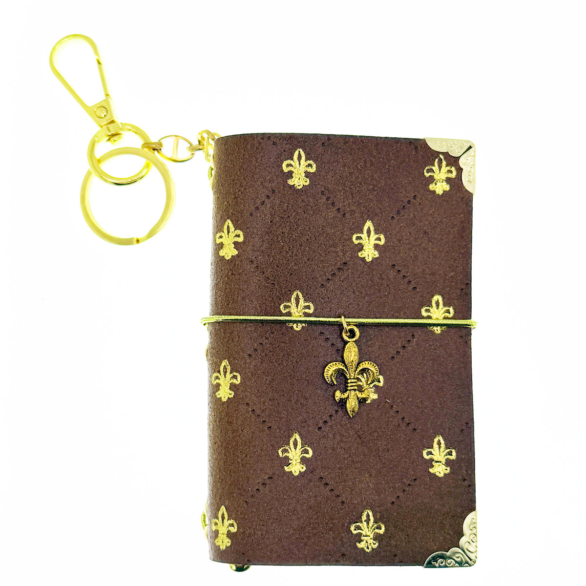 Le Bag Charm -  Fleur De Lis Foil Embossed Pattern (Pocket) Journal
