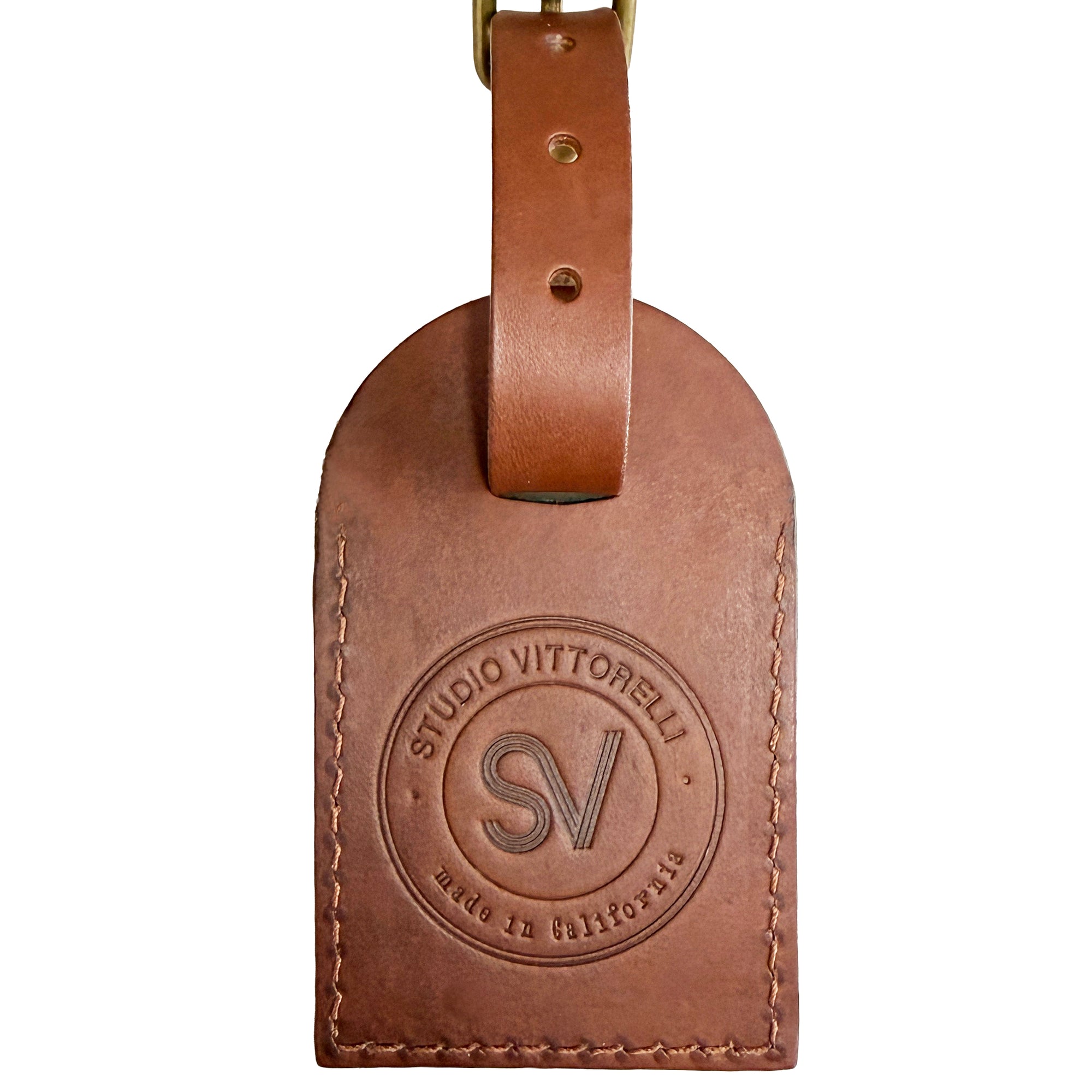 Premium Leather Luggage Tag with Custom Monogram