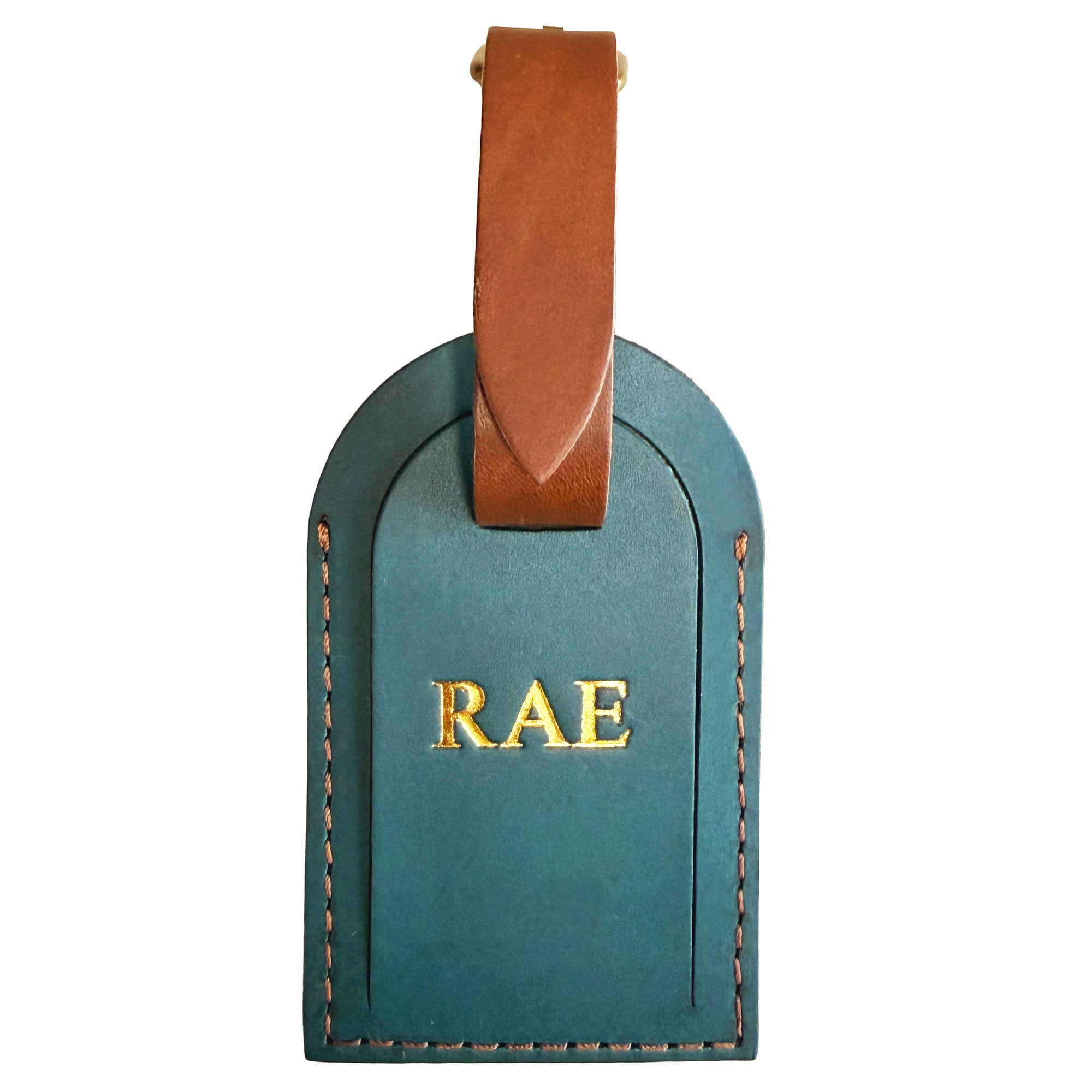 Premium Leather Luggage Tag with Custom Monogram