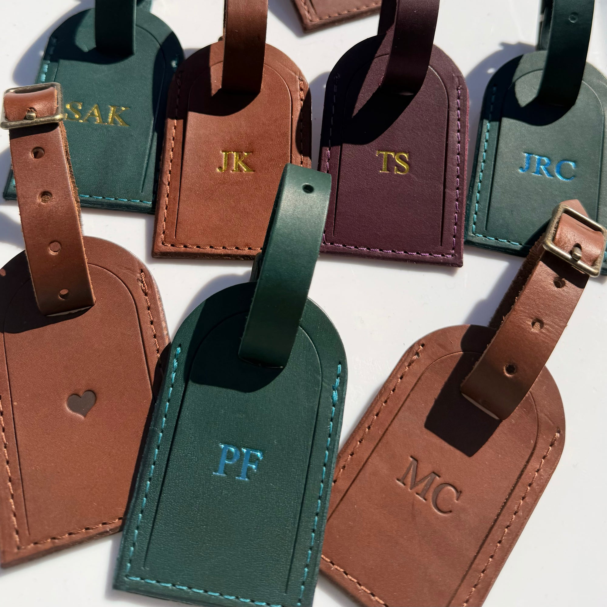 Premium Leather Luggage Tag with Custom Monogram