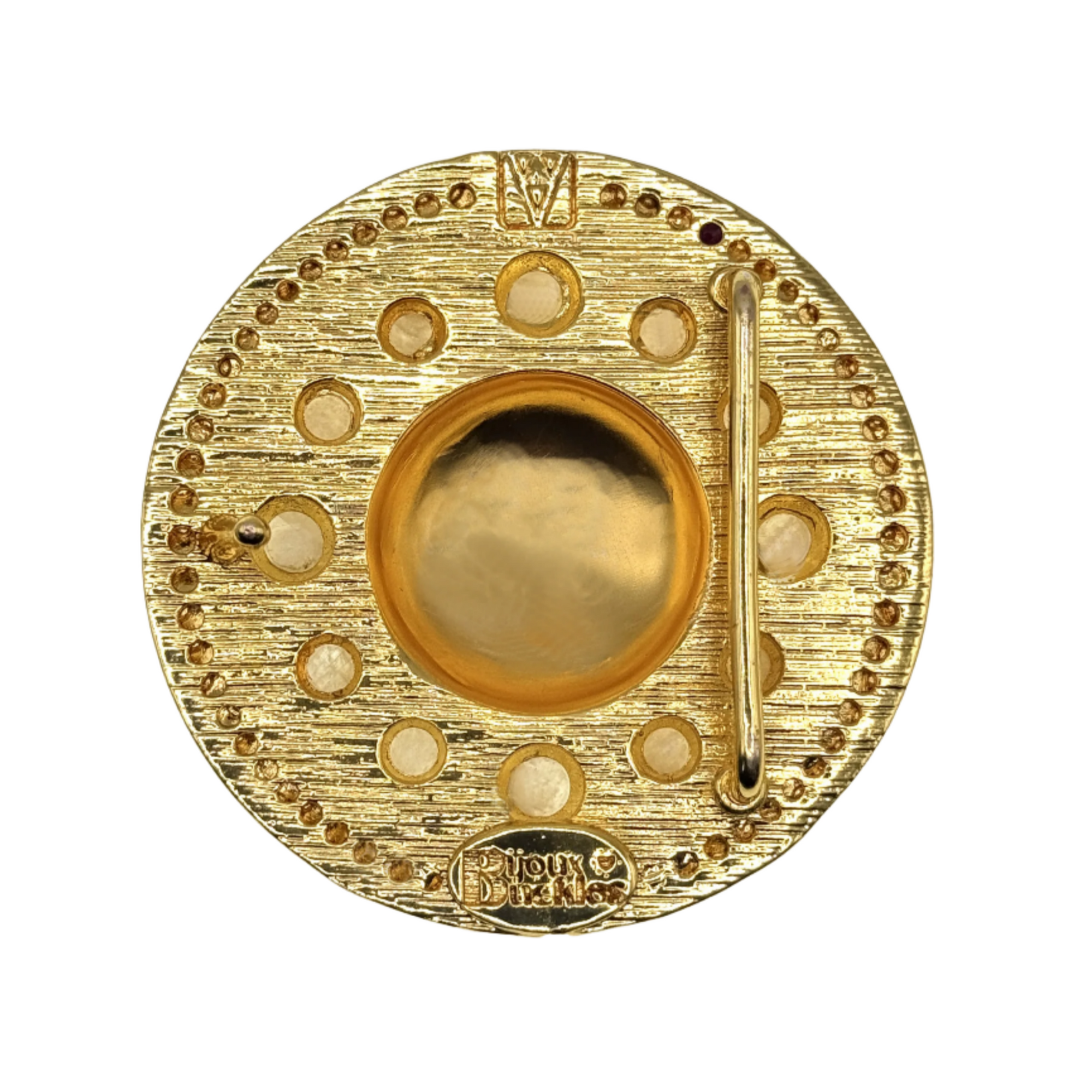 Circle Gemstone Belt Buckle back view