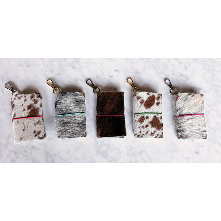 One-of-One Premium Hair-On Hide Bag Charm Mini Journals