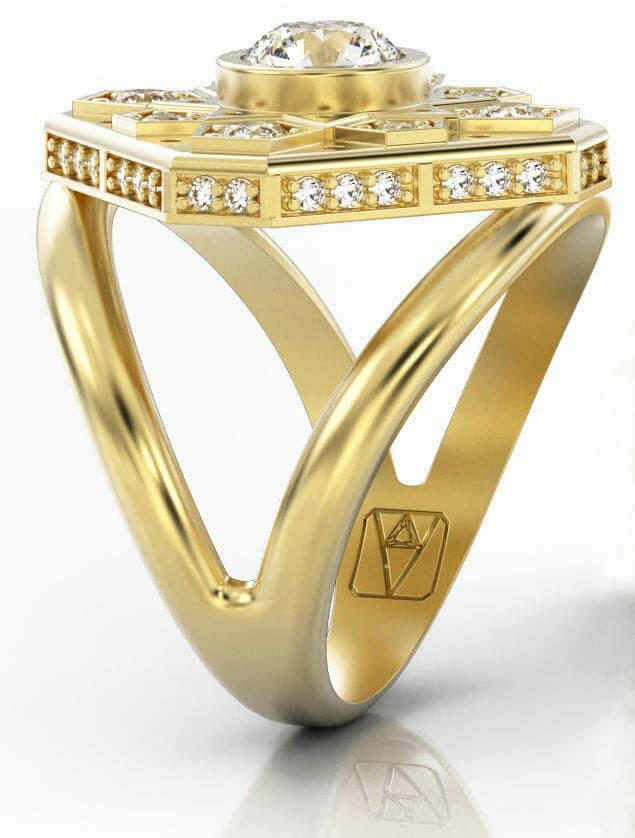 Sunrae Deux Custom Gemstone Recycled Gold Cocktail Ring.