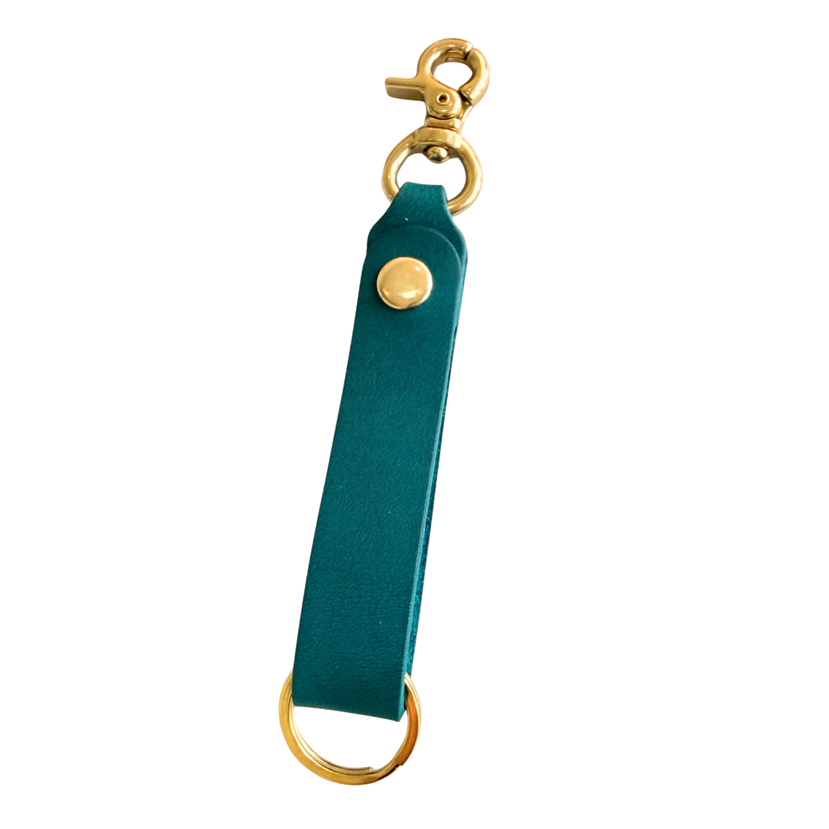 Premium Leather Swivel Snap Keychain with Monogram