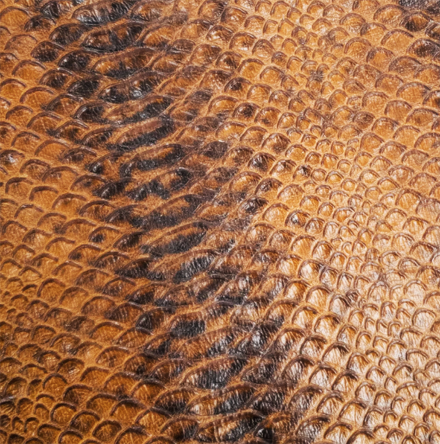 The Traveler - A6 Tri-Fold Embossed Snake Scales Leather Passport Holder | Journal