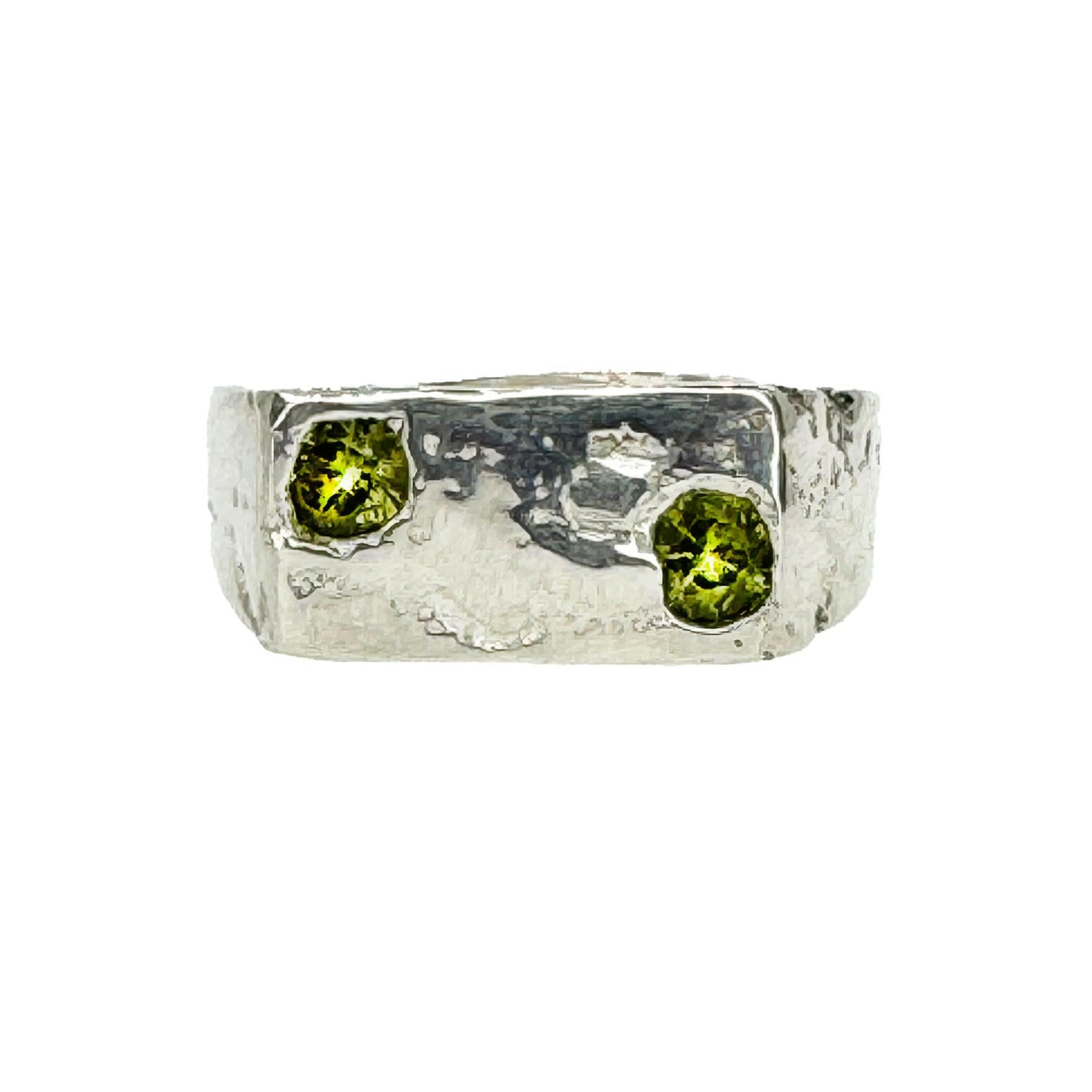 Made-To-Order Nugget Signet Ring with Lab Grown Nano Gems.