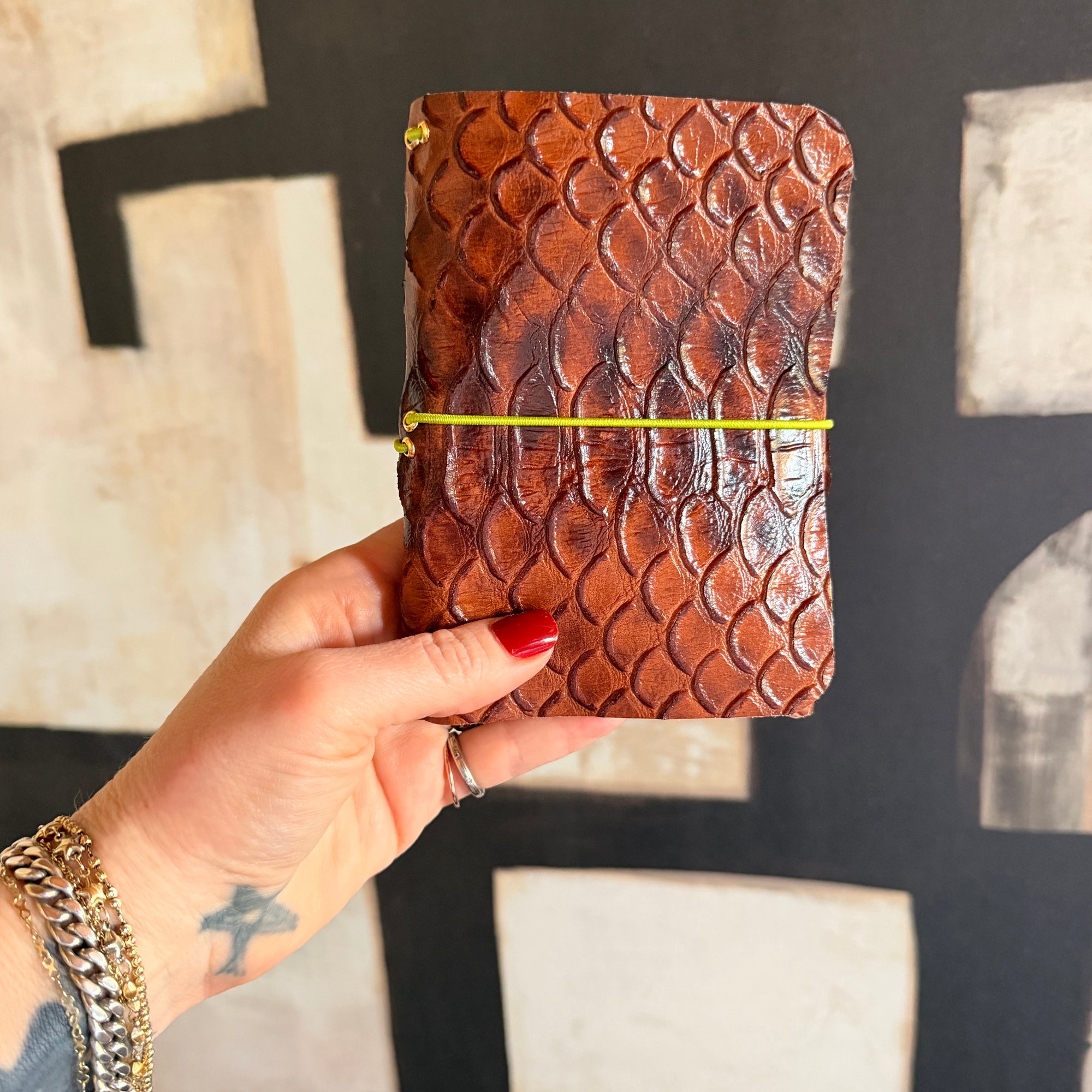 Point Reyes - Embossed Snake Scales Leather Passport Holder | Journal - A6