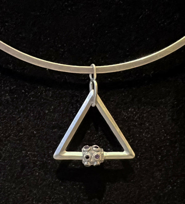 The Dark Side Locking Carabiner Pendant - Sterling Silver.