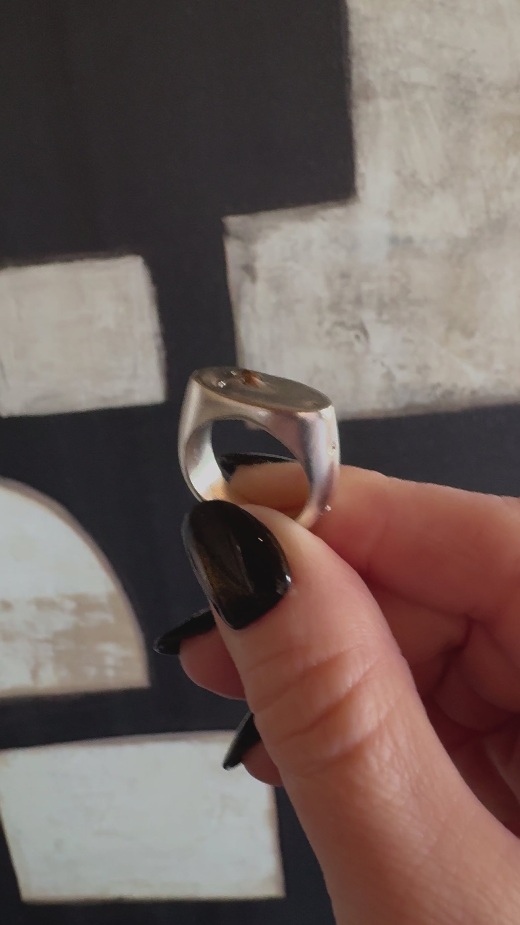 signet ring close up
